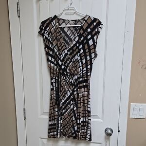W118 By Walter Baker Black, Brown and White Sheath Mini Dress